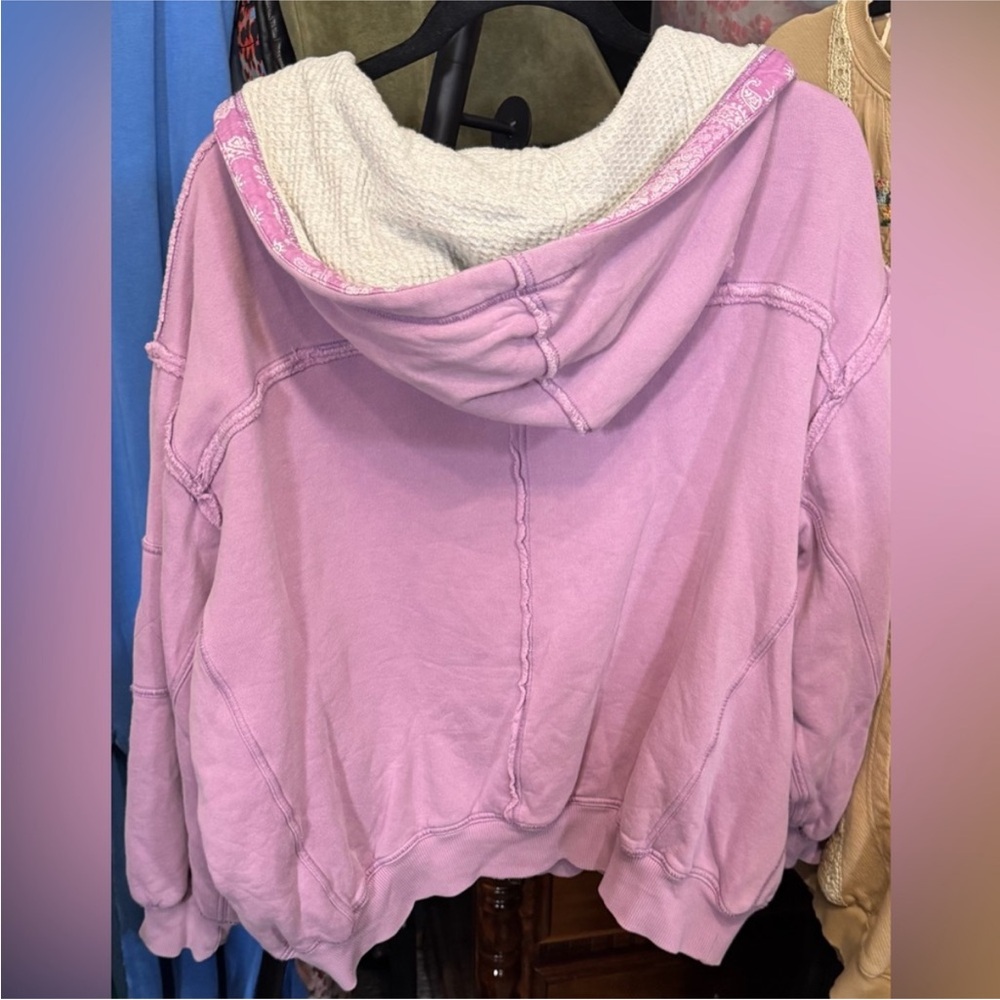 NWOT Free People We the Free By Your Side Lined Hoodie - bubble tea - S, M - Picture 6 of 9